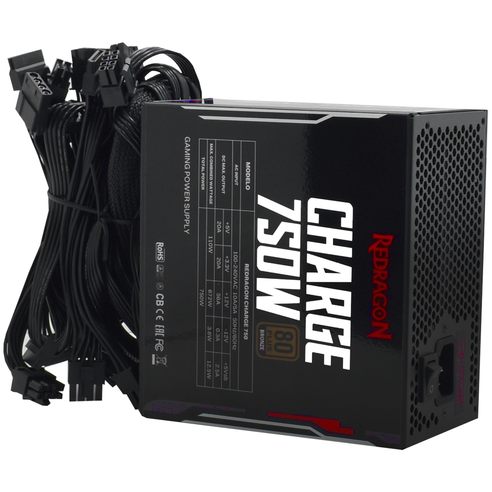 Fonte de Alimentação Redragon FRC-750 750W ATX / Não Modular / 80 Plus Bronze (ATX V2.54)