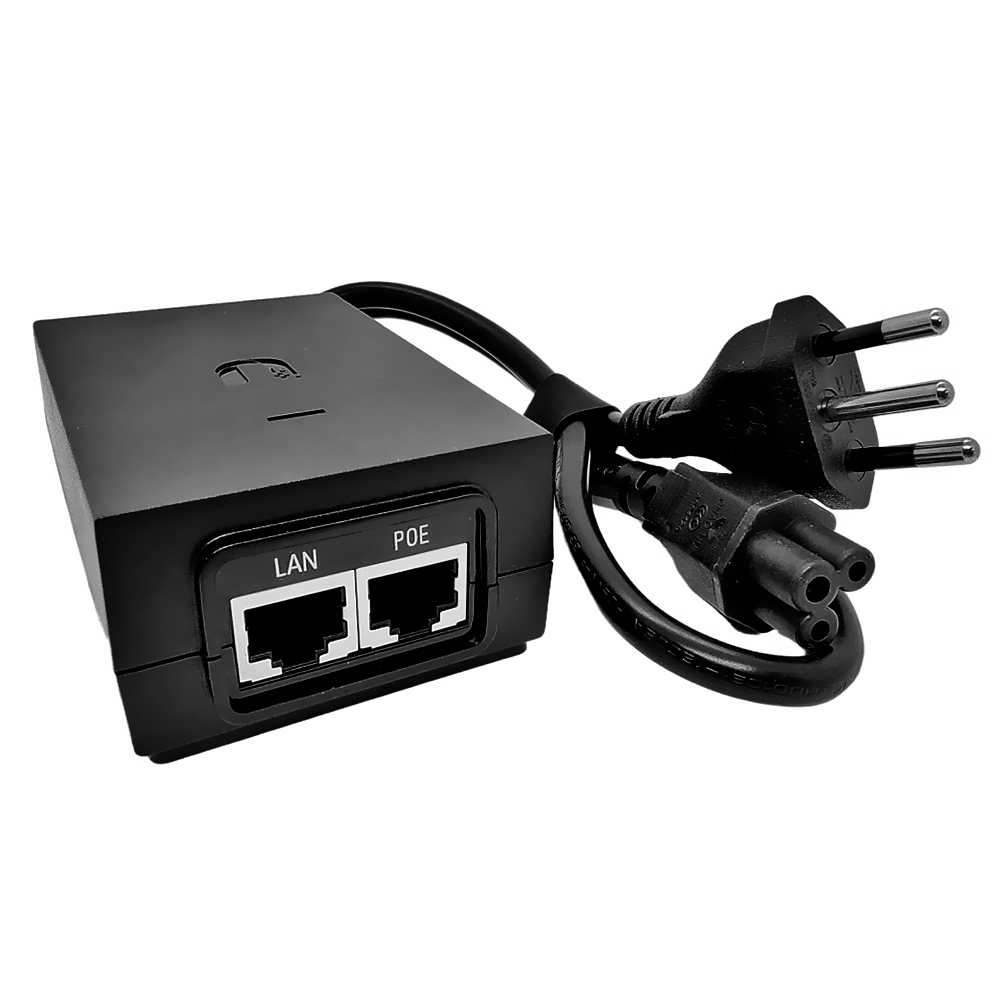 Fonte UBNT POE-48-24W-G-BR Poe Injector 48VDC / 0.5MP - Preto