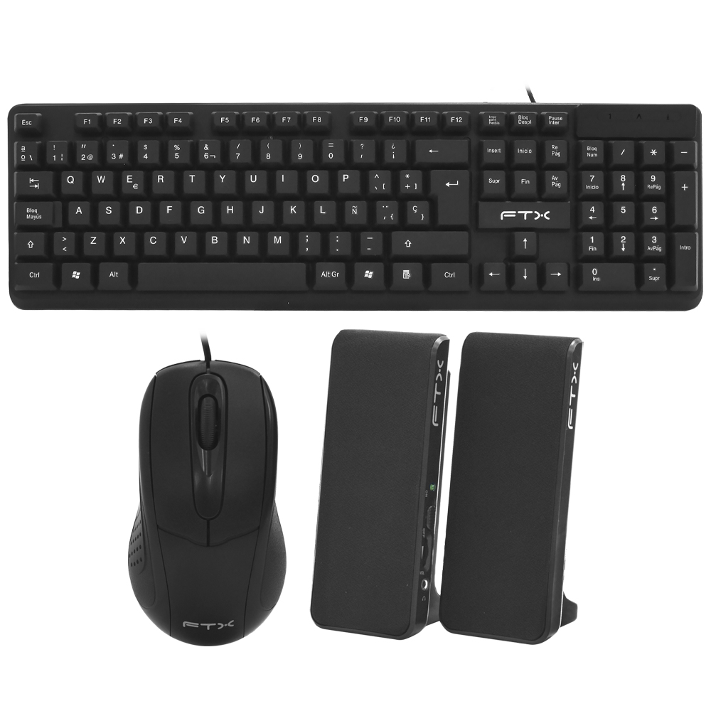Gabinete FTX FTXC7 600W / Mouse / Teclado Espanhol / Speaker - Preto