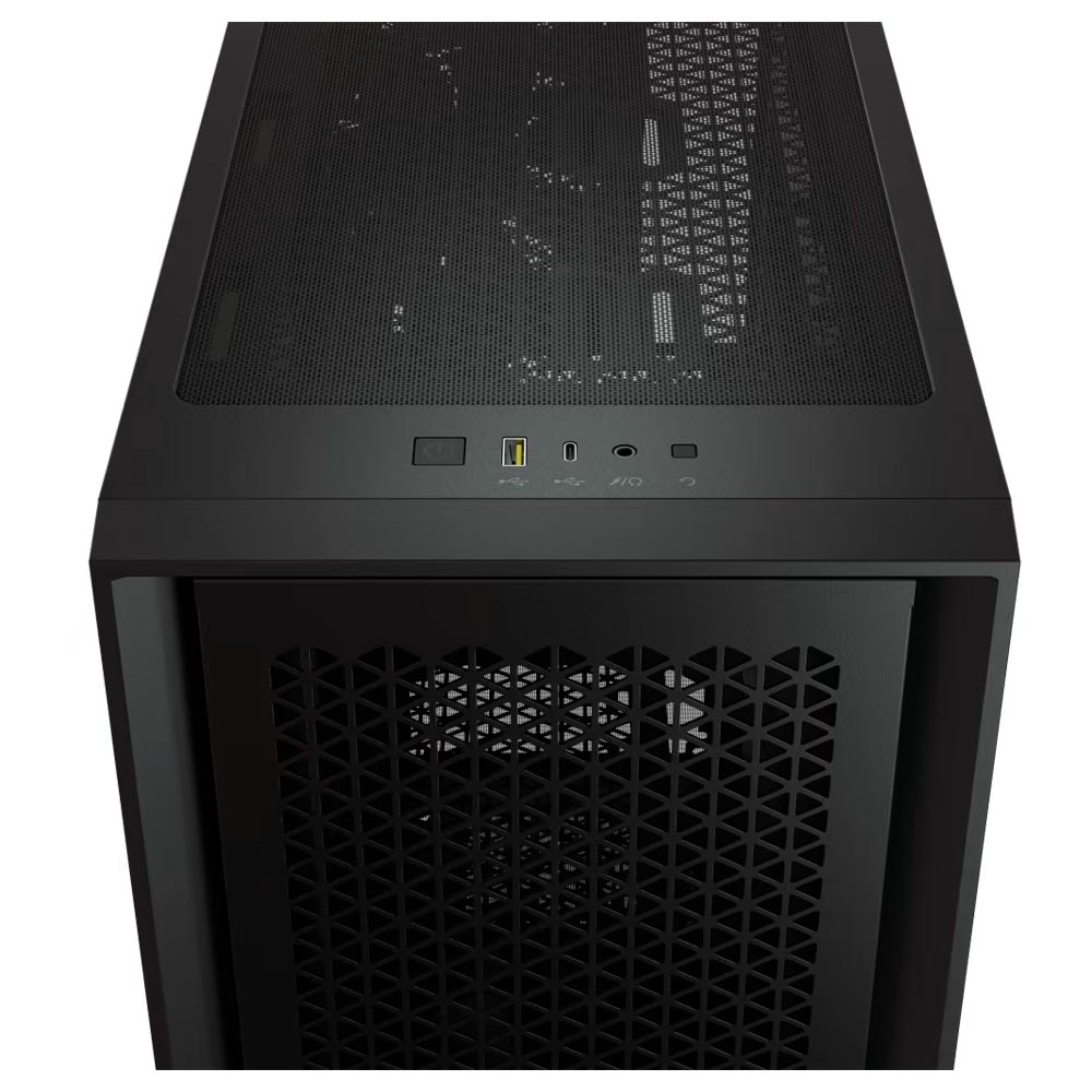 Gabinete Gamer Corsair 4000D Airflow CC-9011200-WW Mid Tower / 2 Cooler / RGB - Preto