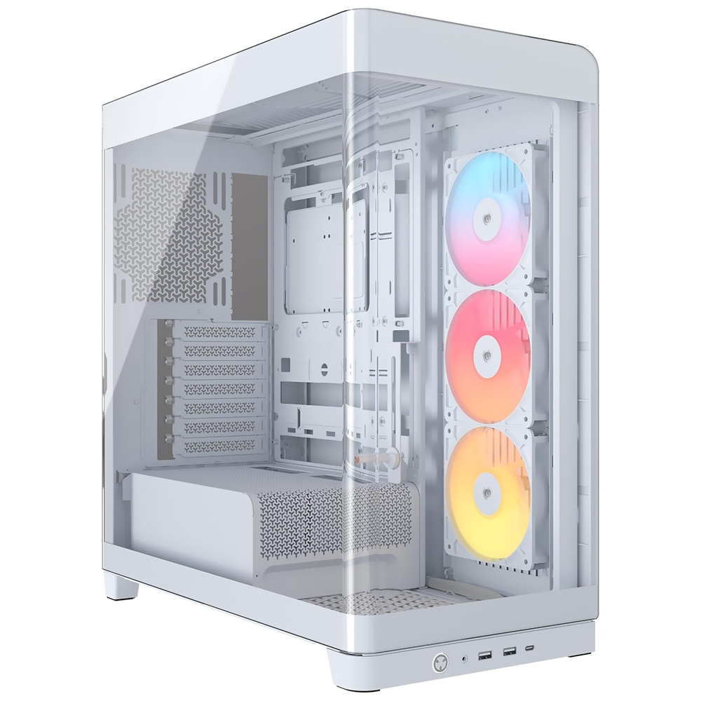Gabinete Gamer Corsair CC-9011315-WW Frame 4500X RS-R Mid Tower / 3 Cooler / ARGB - Branco