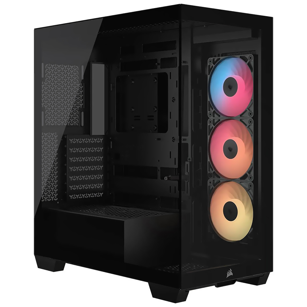 Gabinete Gamer Corsair CC-9011322-WW 3500 Series Mid Tower / 3 Cooler / ARGB - Preto