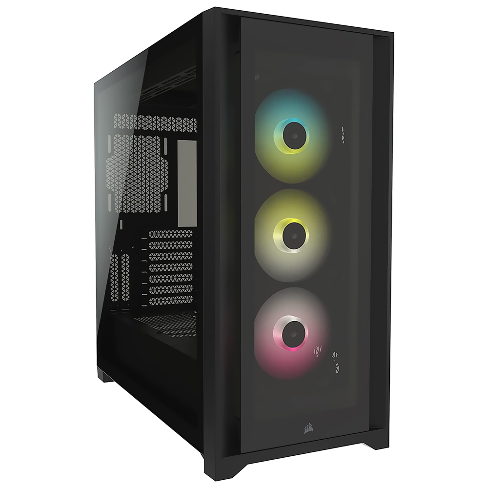 Gabinete Gamer Corsair Crystal 5000X CC-9011212-WW Mid Tower / 3 Cooler / RGB - Preto