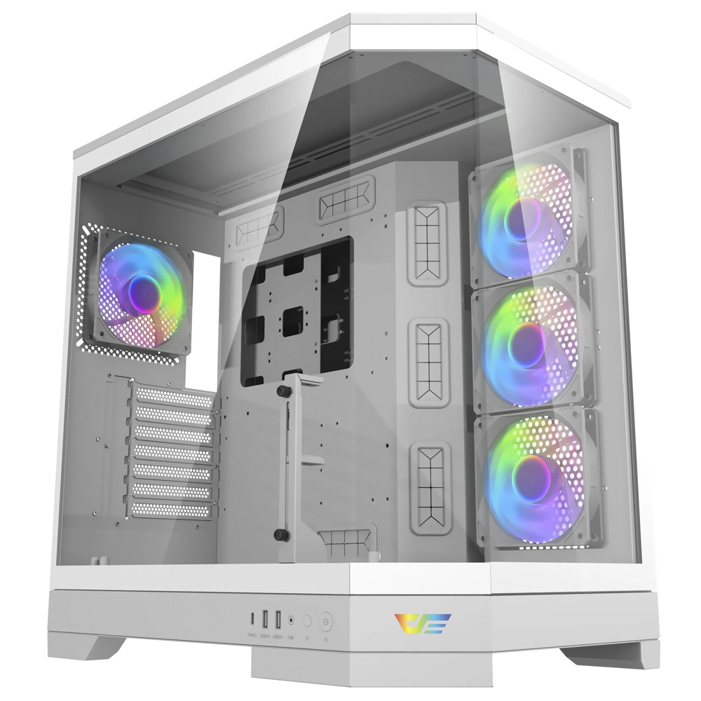 Gabinete Gamer darkFlash DQX90 ATX / 4 Cooler / ARGB - Branco