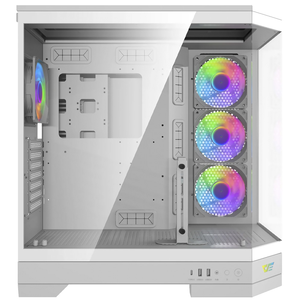 Gabinete Gamer darkFlash DQX90 ATX / 4 Cooler / ARGB - Branco