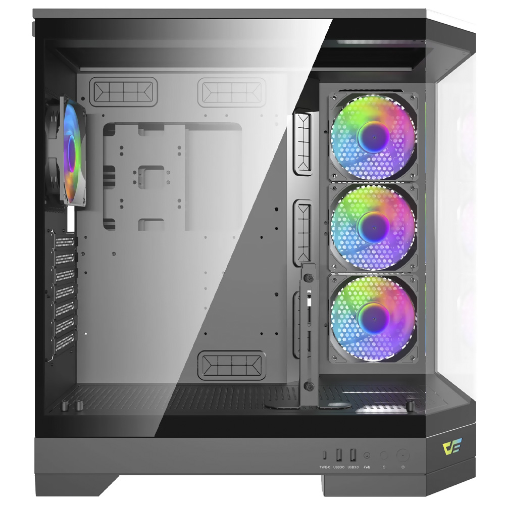 Gabinete Gamer darkFlash DQX90 ATX / 4 Cooler / ARGB - Preto