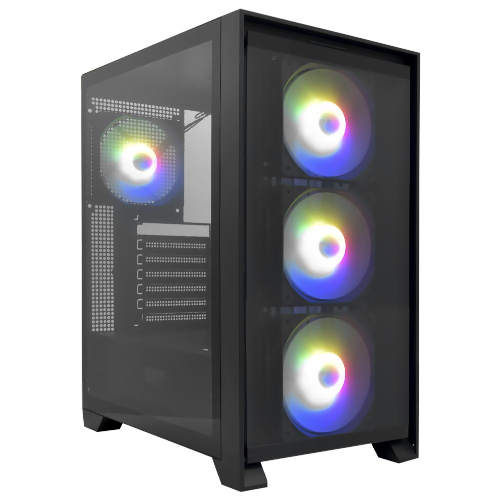 Gabinete Gamer darkFlash DRX70 Mid Tower / 4 Cooler / ARGB - Preto