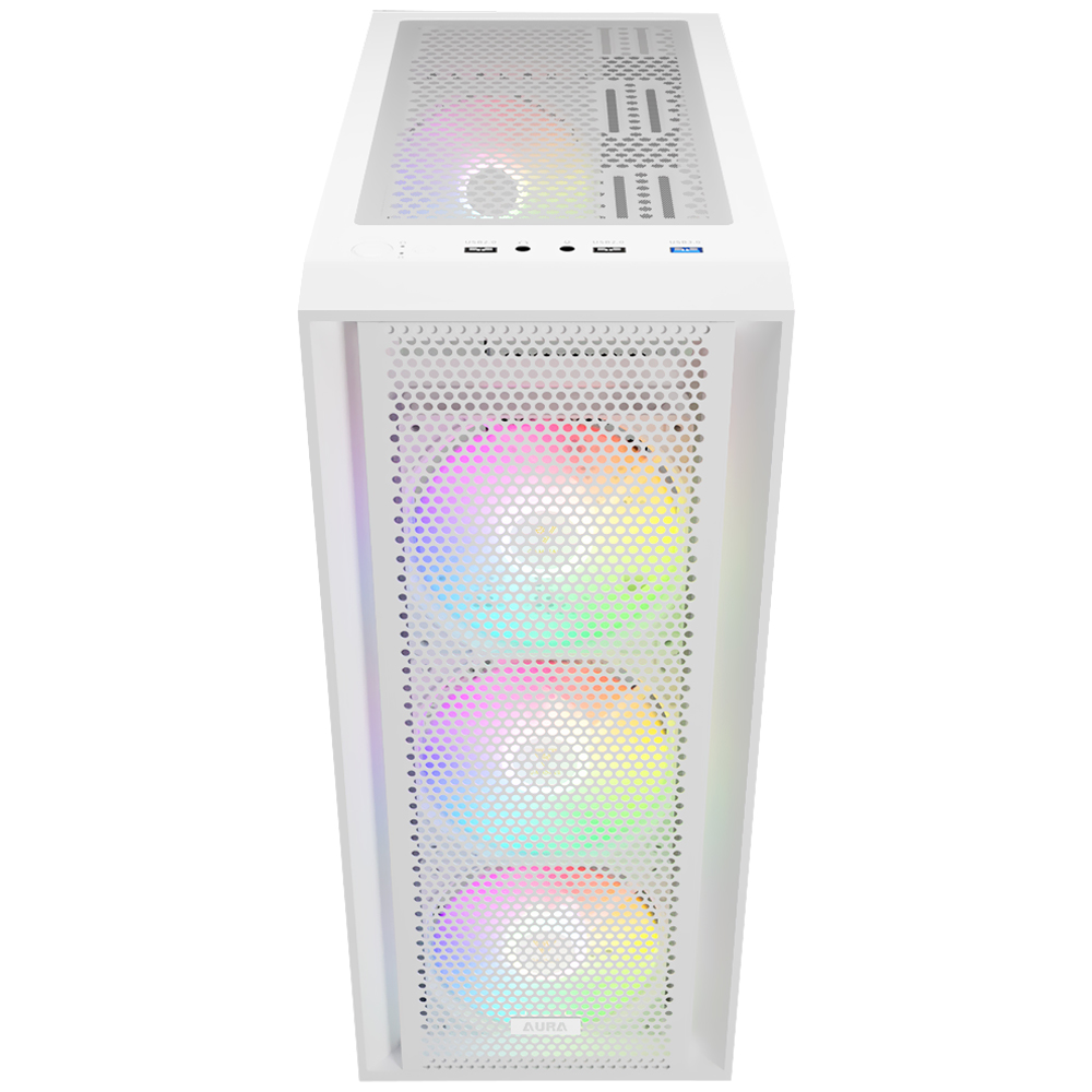 Gabinete Gamer Gamdias Aura GC2 Elite WH Mid Tower / 4 Cooler / ARGB - Branco