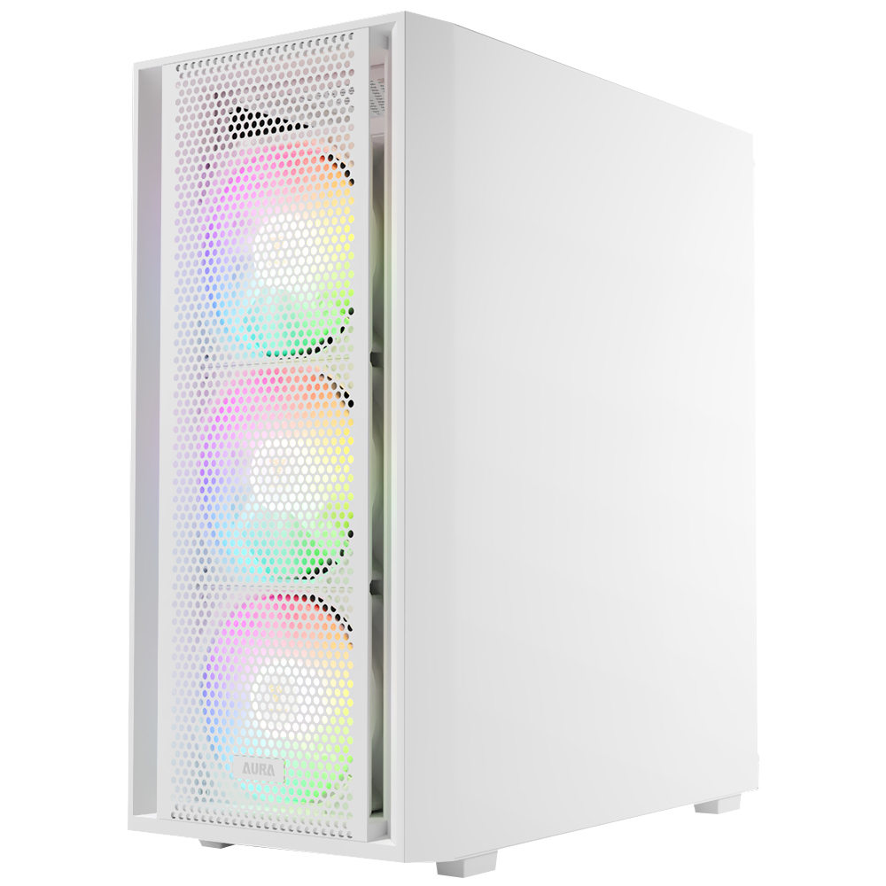Gabinete Gamer Gamdias Aura GC2 Elite WH Mid Tower / 4 Cooler / ARGB - Branco