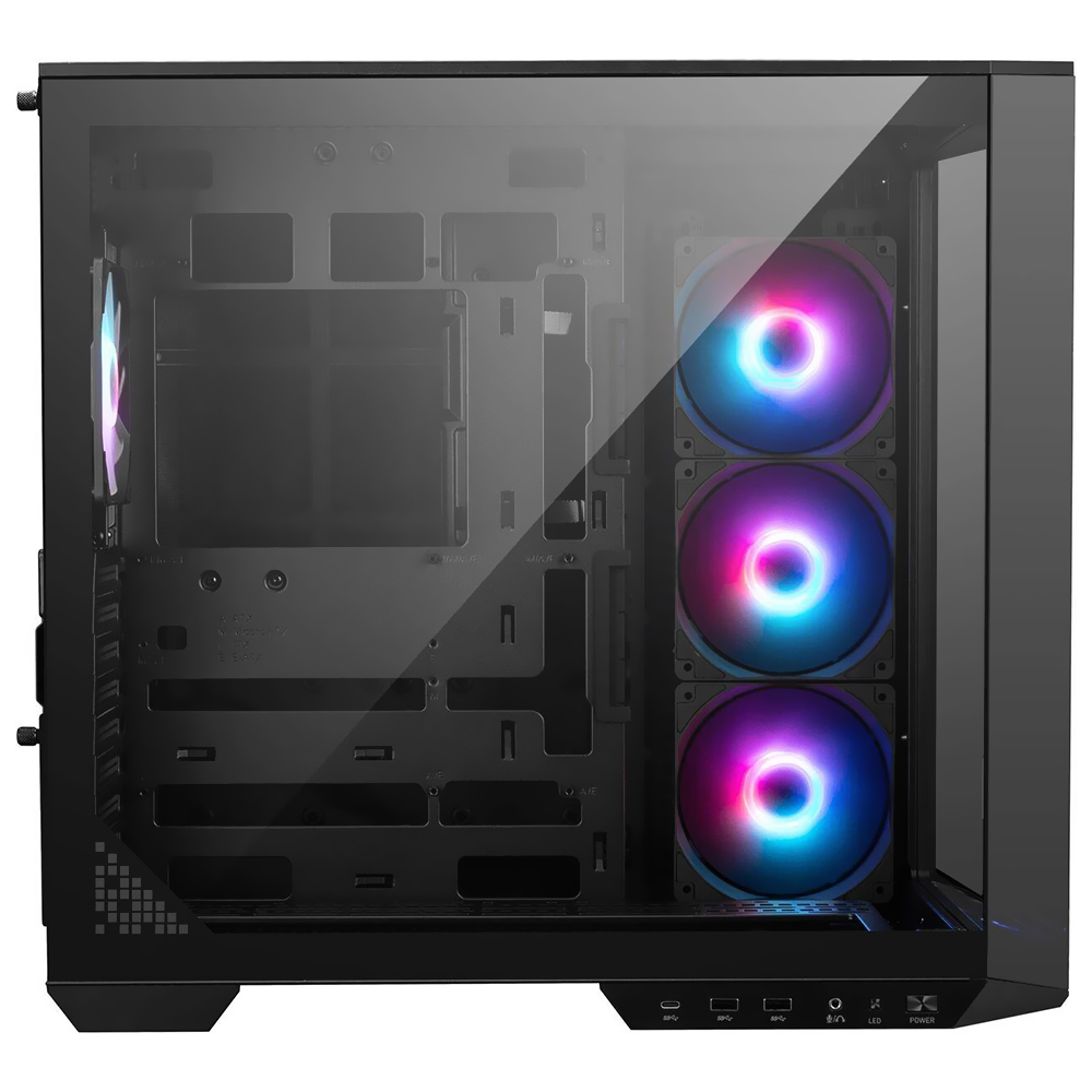 Gabinete Gamer MSI Mag Pano 100R PZ ATX Tower / 4 Cooler / ARGB - Preto 