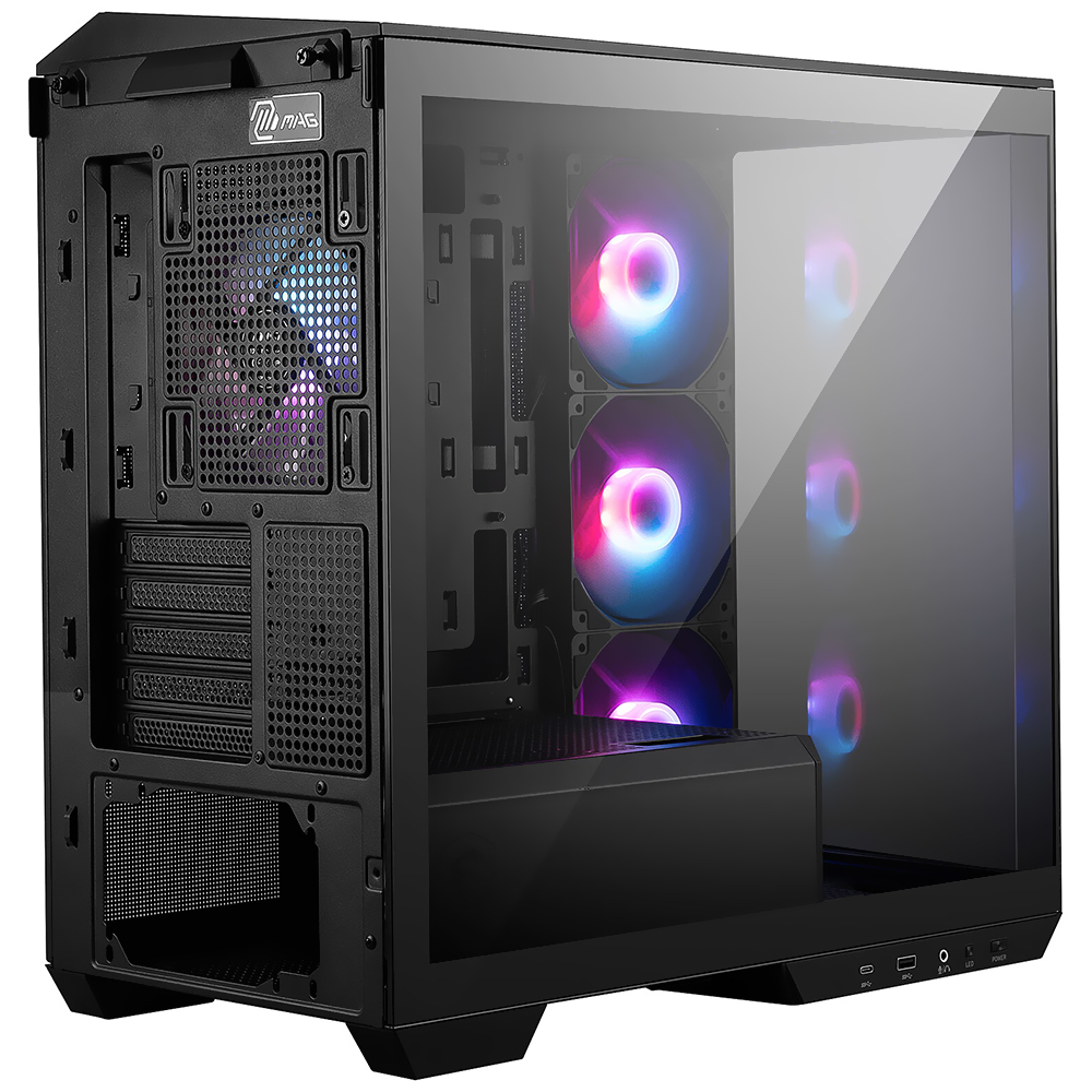 Gabinete Gamer MSI Mag Pano 100R PZ ATX Tower / 4 Cooler / ARGB - Preto 