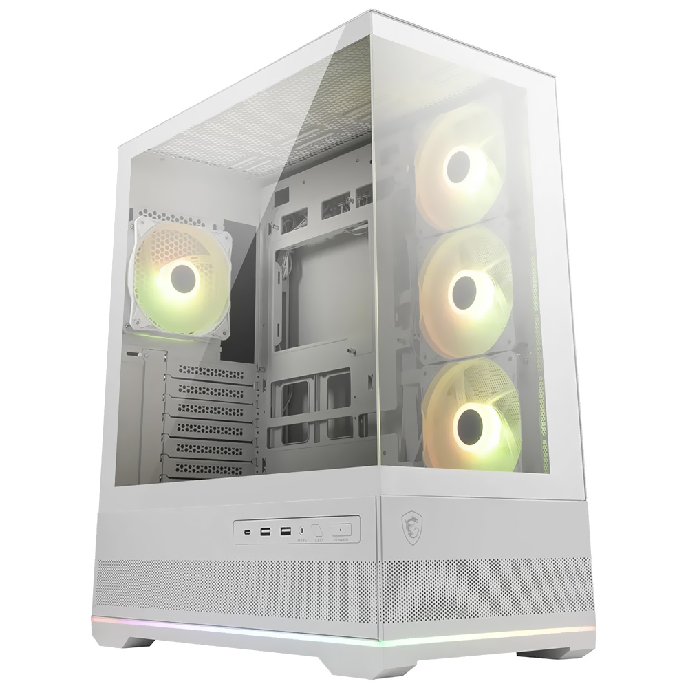 Gabinete Gamer MSI Mag Pano 110R PZ Micro ATX / 4 Cooler / ARGB - Branco
