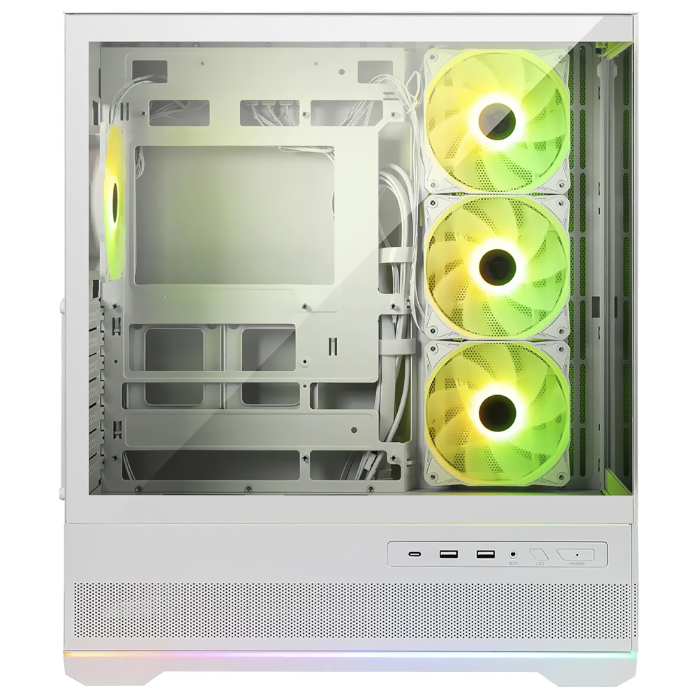 Gabinete Gamer MSI Mag Pano 110R PZ Micro ATX / 4 Cooler / ARGB - Branco