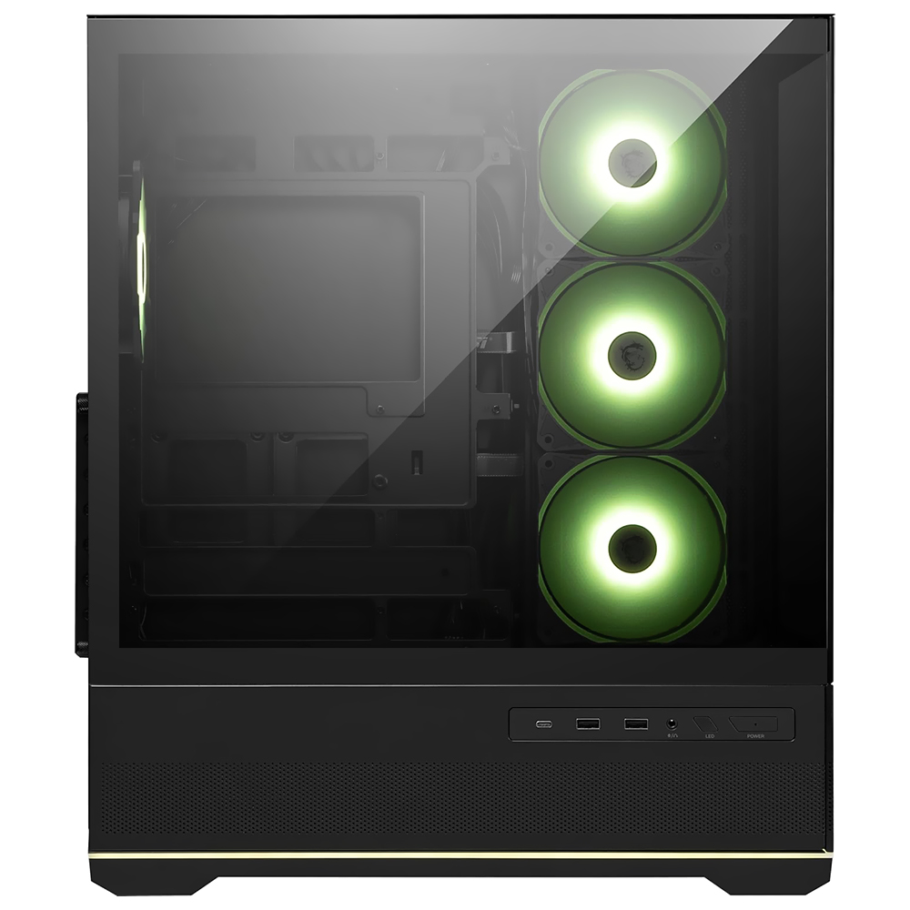 Gabinete Gamer MSI Mag Pano 110R PZ Micro ATX / 4 Cooler / ARGB - Preto