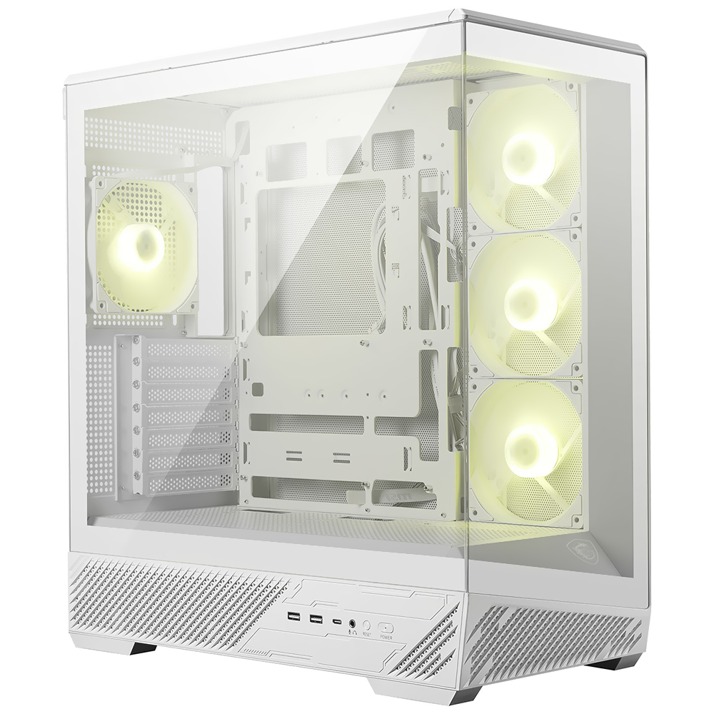 Gabinete Gamer MSI Mag Pano 130R PZ Mid Tower / 4 Cooler / ARGB - Branco