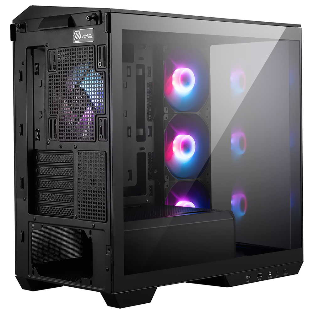 GABINETE GAMER MSI MAG PANO M110R PZ VIDRO PRETO - 4 COOLER ARGB - MICRO-ATX TOWER 