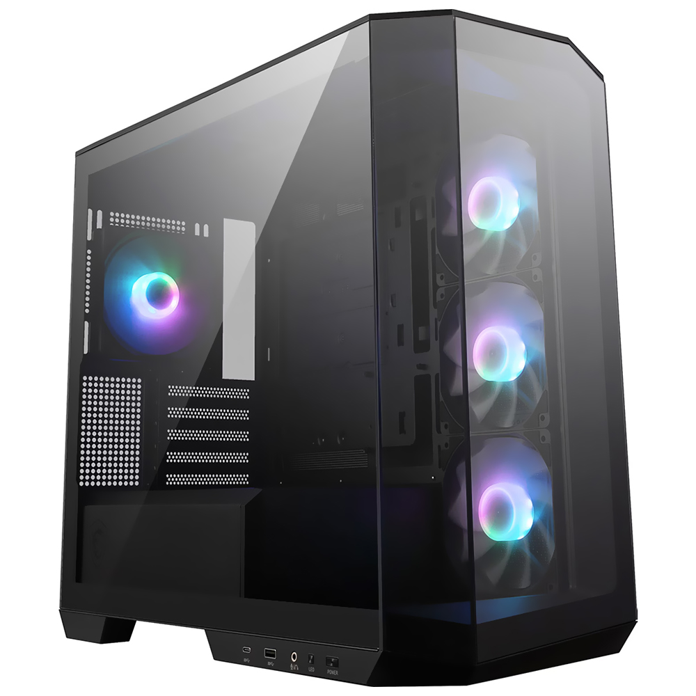 GABINETE GAMER MSI MAG PANO M110R PZ VIDRO PRETO - 4 COOLER ARGB - MICRO-ATX TOWER 
