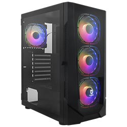 Gabinete Gamer Satellite K889 ATX / 4 Cooler / ARGB - Preto