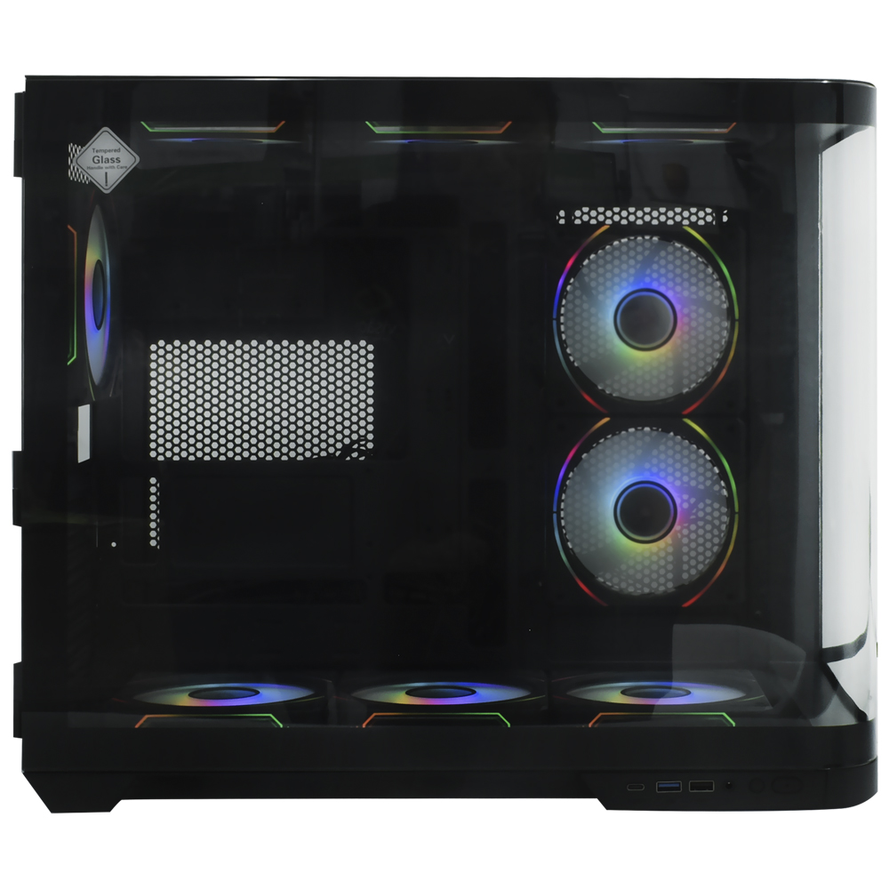 Gabinete Gamer Satellite K910 ATX / 9 Cooler / ARGB - Preto