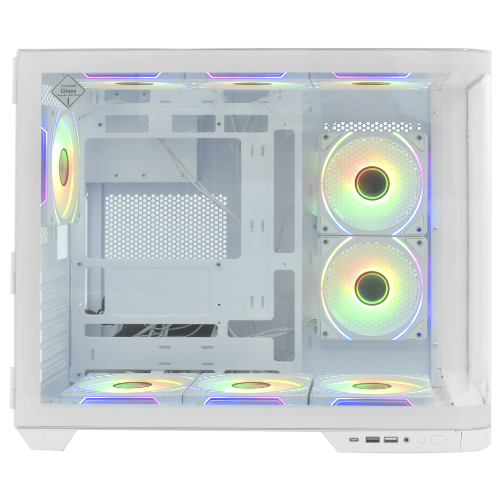 Gabinete Gamer Satellite K911 ATX / 9 Cooler / ARGB - Branco