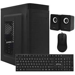 Gabinete Kit FTX 3133 Fonte 500W / Speaker / Mouse / Teclado Português - Preto