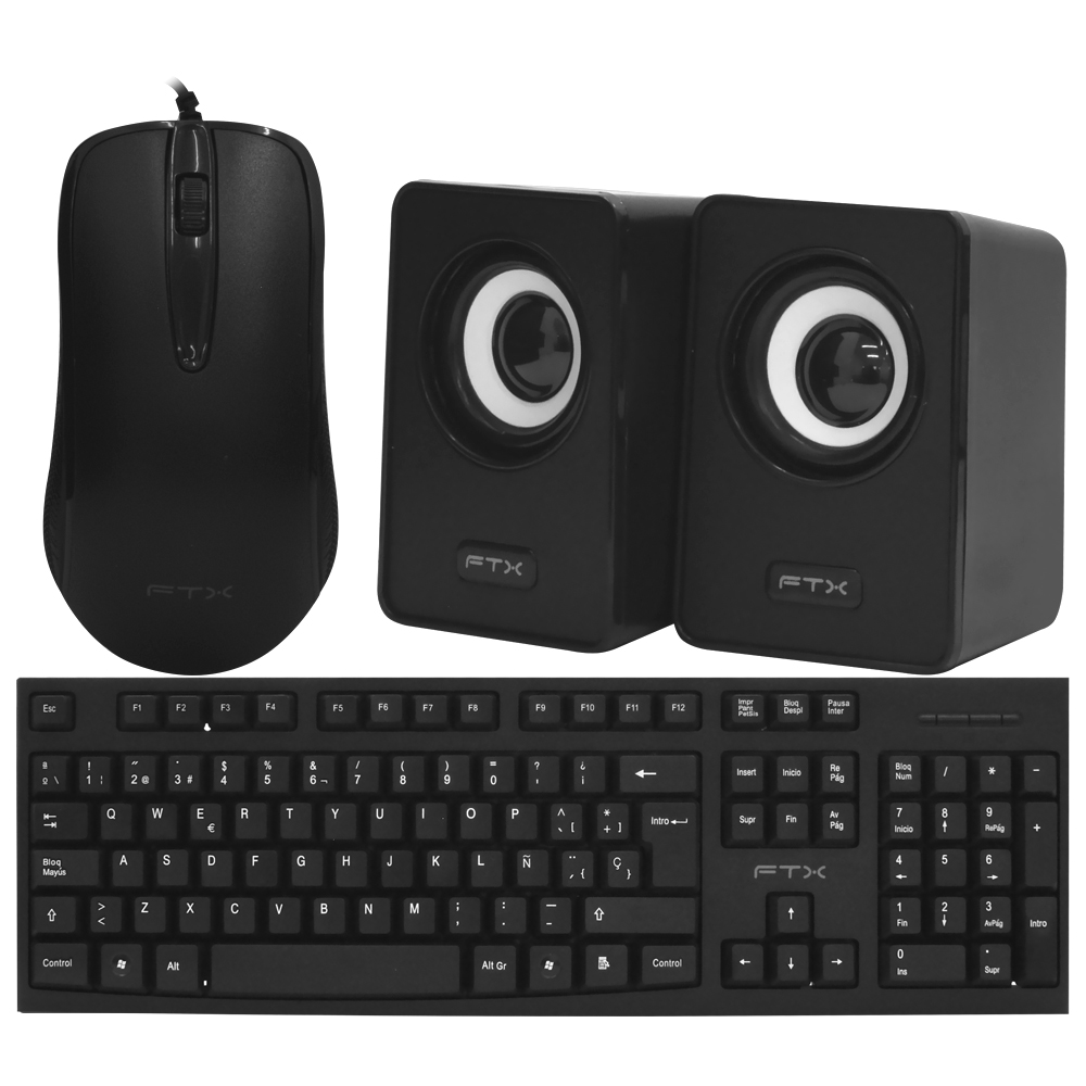 Gabinete Kit FTX 3135 Fonte 500W / Speaker / Mouse / Teclado Espanhol - Preto