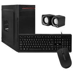 Gabinete Kit Mtek DK03 Fonte 500W / Speaker / Mouse / Teclado português - Preto