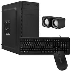 Gabinete Kit Mtek DK04 Fonte 500W / Speaker / Mouse / Teclado português - Preto