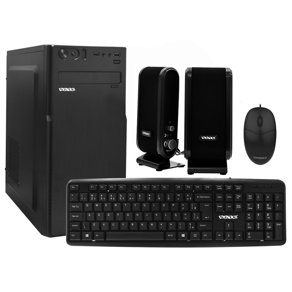 Gabinete Kit Satellite K702M Fonte 200W / Fone de Ouvido / Mouse / Teclado Portugues - Preto