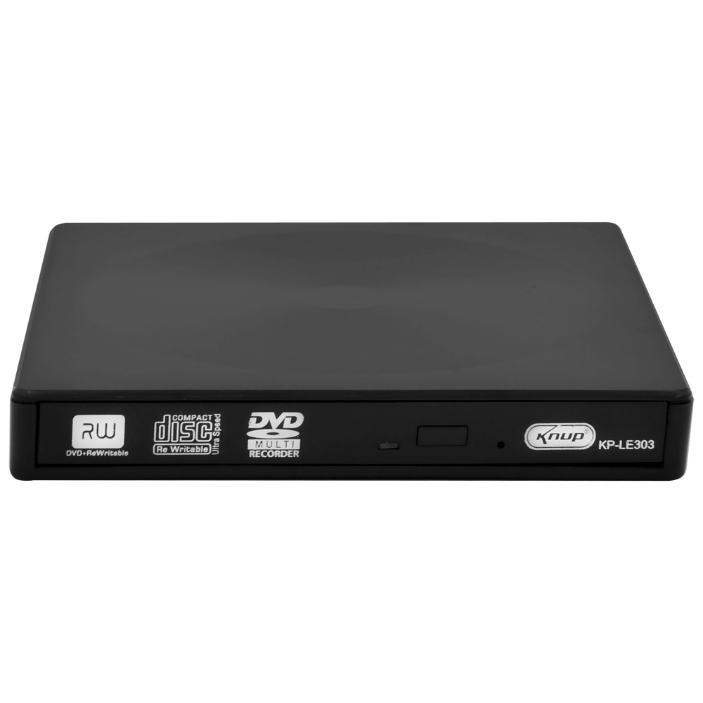 Gravador de DVD Externo Knup KP-LE303 / USB-C | USB 3.0 - Preto