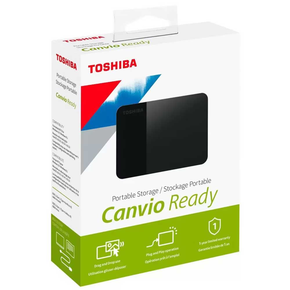 HD Externo Toshiba 2TB Canvio Ready 2.5" HDTP320XK3AA - Preto