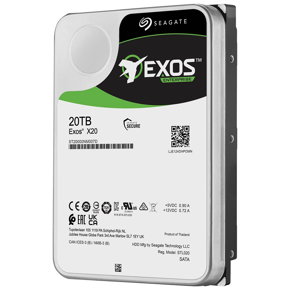 HD SATA3 20TB SEAGATE EXOS X20 ENTERPRISE 7200RPM 256MB - ST20000NM007D (GARANTIA PY)