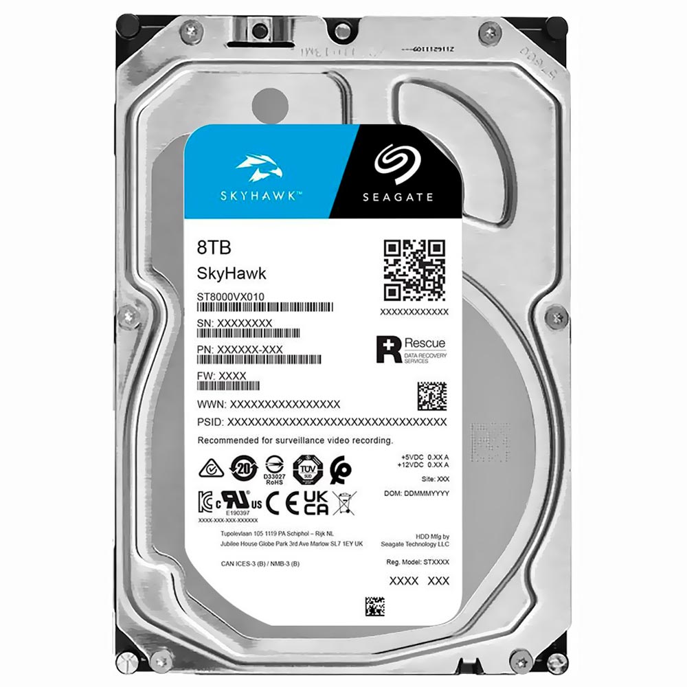 HD SATA3  8TB SEAGATE SKYHAWK 7200RPM 256MB ST8000VX010 (GARANTIA PY)