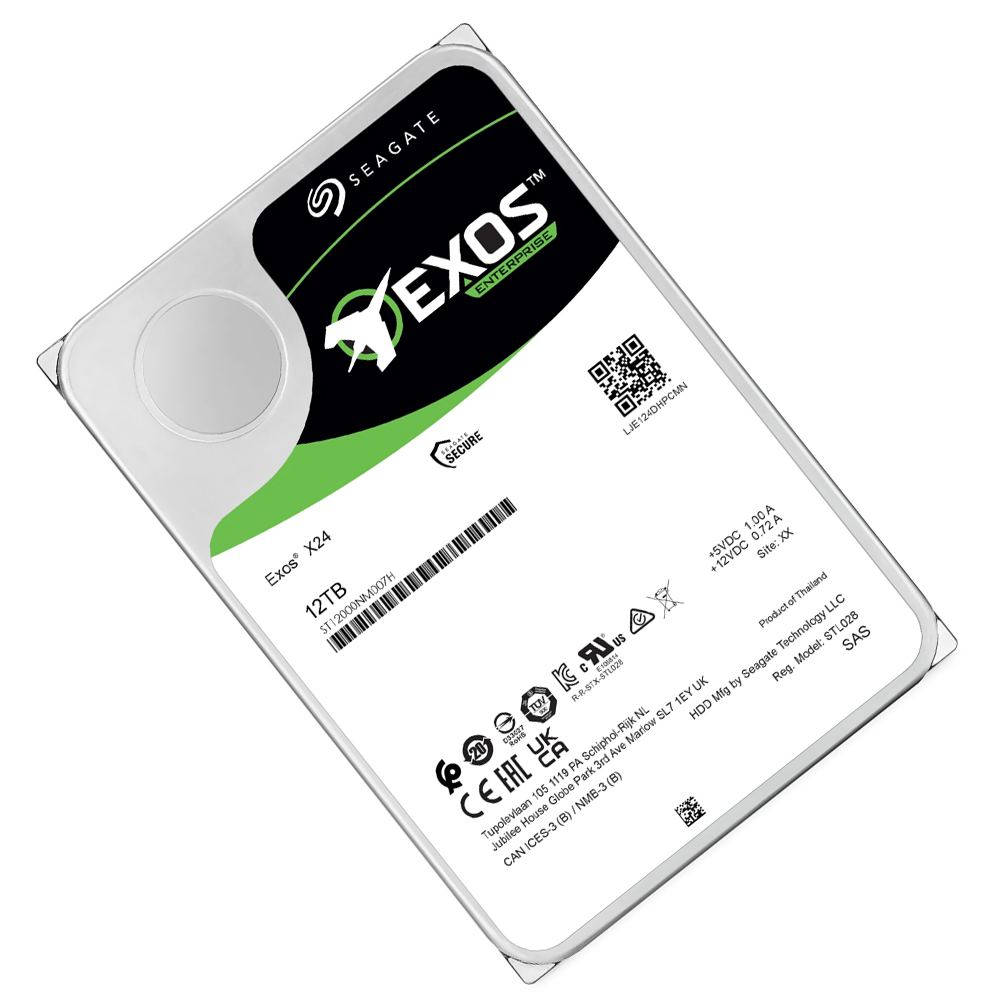 HD Seagate 12TB Exos X24 Enterprise 3.5" SAS 7200RPM - ST12000NM007H (GARANTIA BR)