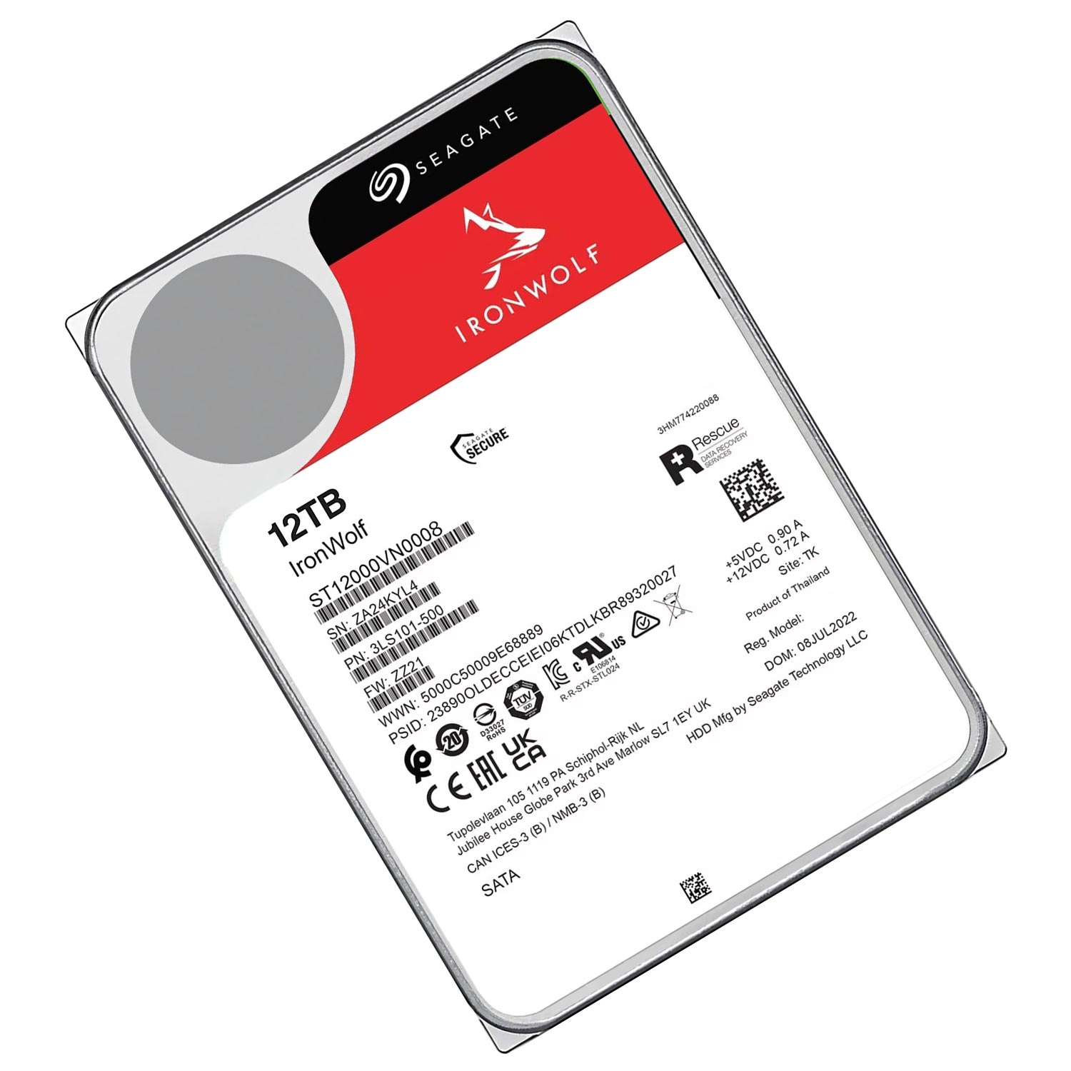 HD Seagate 12TB Iron Wolf 3.5" SATA 3 7200RPM - ST12000VN0008 (GARANTIA BR)