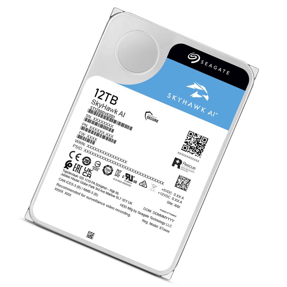 HD Seagate 12TB SkyHawk AI Surveillance 3.5" SATA 3 7200RPM - ST12000VE001 (GARANTIA BR)