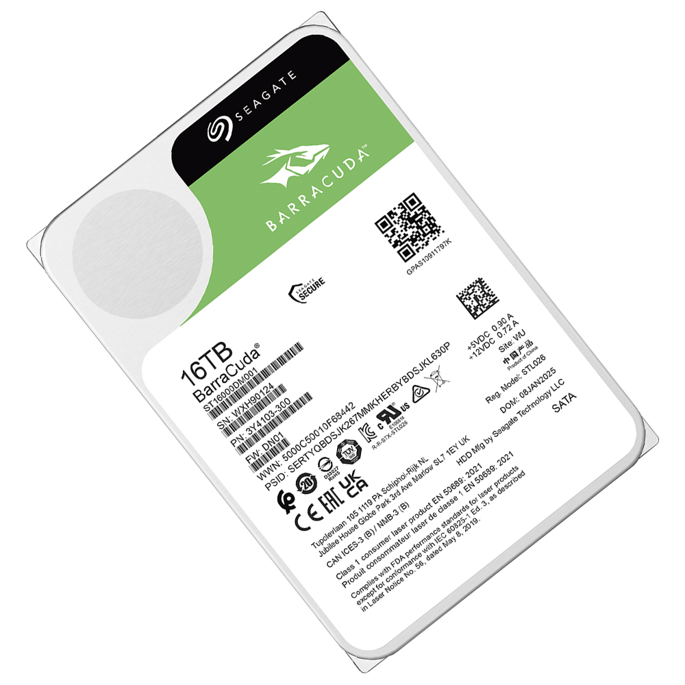 HD Seagate 16TB Barracuda 3.5" SATA 3 7200RPM - ST16000DM001 (GARANTIA BR)