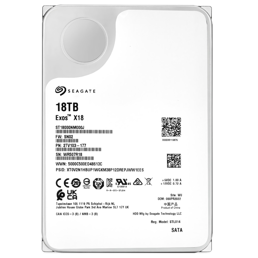 HD Seagate 18TB Exos X18 Enterprise 3.5" SATA 3 7200RPM - ST18000NM000J