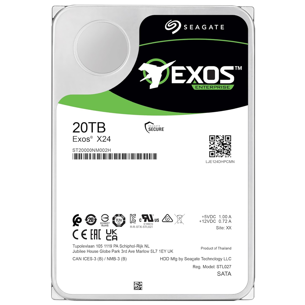 HD Seagate 20TB Exos X24 Enterprise 3.5" SAS 7200RPM - ST20000NM002H (GARANTIA BR)