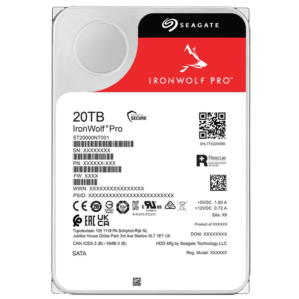 HD Seagate 20TB Iron Wolf Pro 3.5" SATA 3 7200RPM - ST20000NT001 (GARANTIA BR)