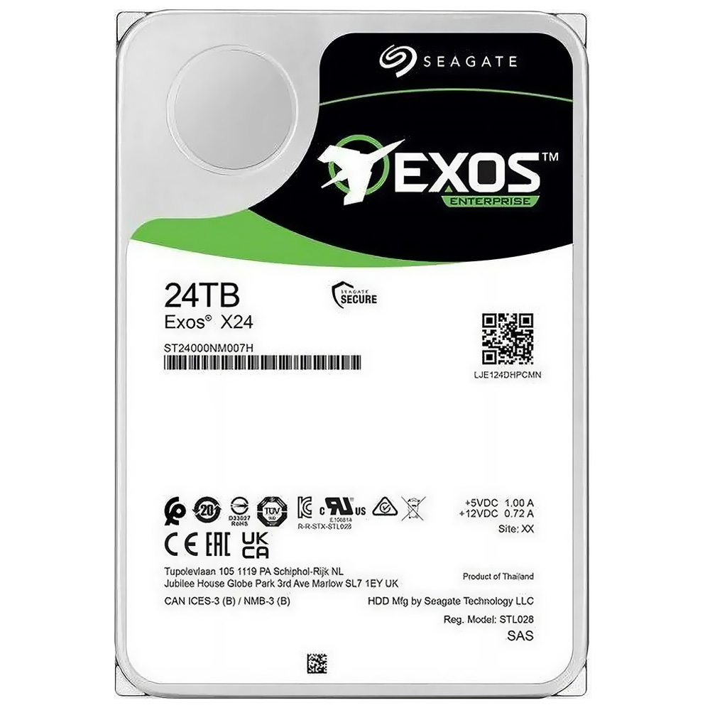 HD Seagate 24TB Exos X24 Enterprise 3.5" SAS 7200RPM - ST24000NM007H
