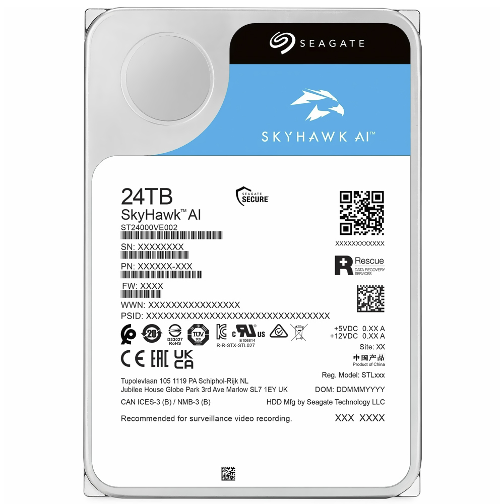 HD Seagate 24TB SkyHawk AI 3.5" SATA 3 7200RPM - ST24000VE002 (GARANTIA BR)