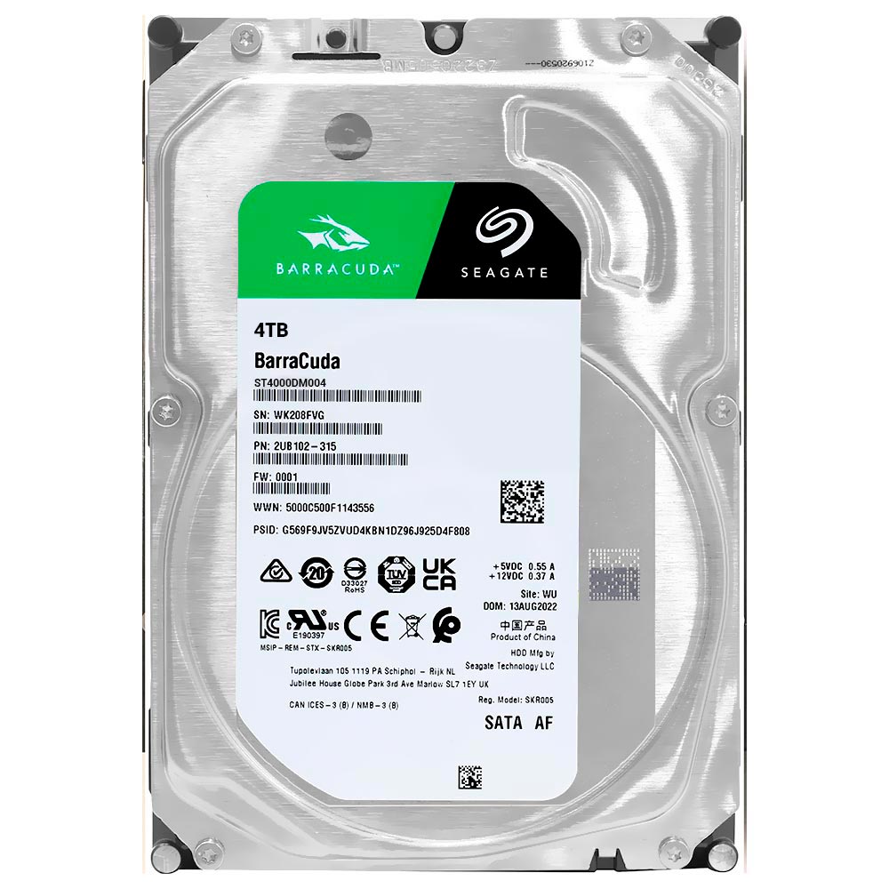 HD Seagate 4TB BarraCuda 3.5" SATA 3 5400RPM - ST4000DM004 (GARANTIA BR)