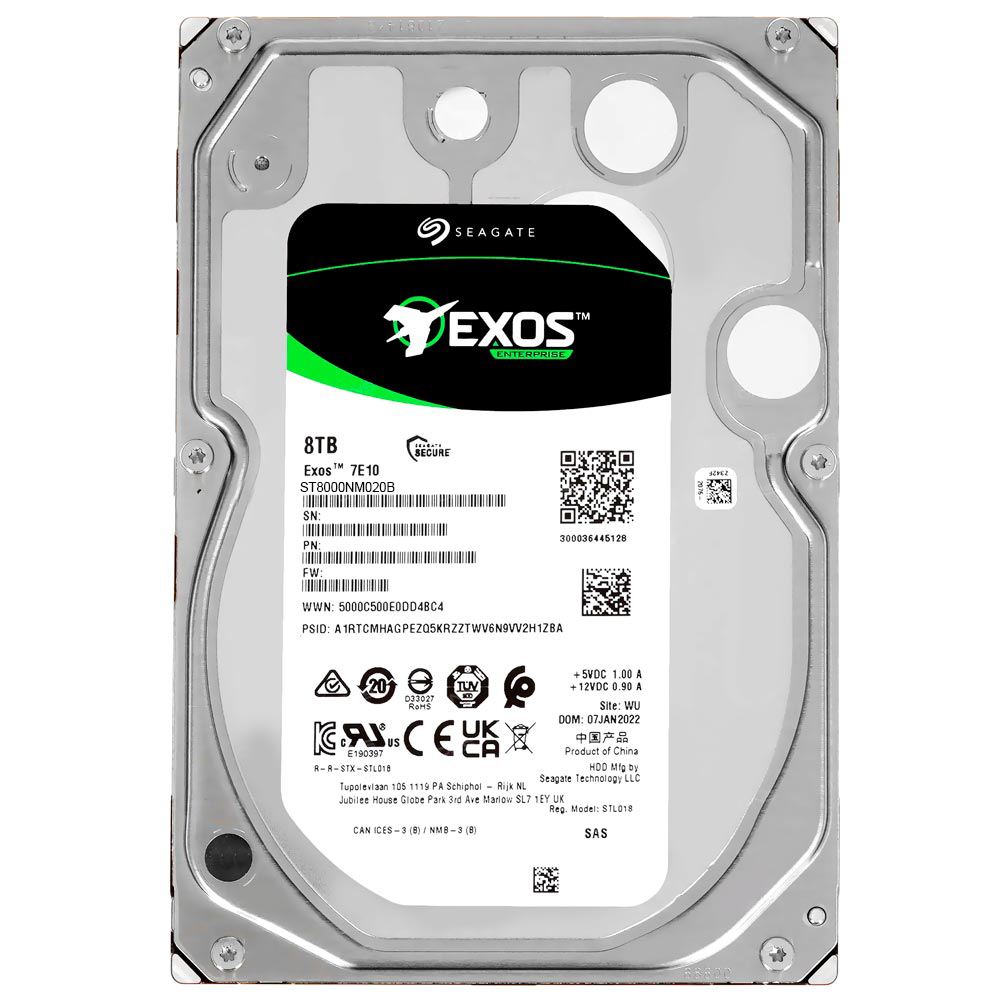 HD Seagate 8TB Exos 7E10 Enterprise 3.5" SAS 7200RPM - ST8000NM020B (GARANTIA BR)