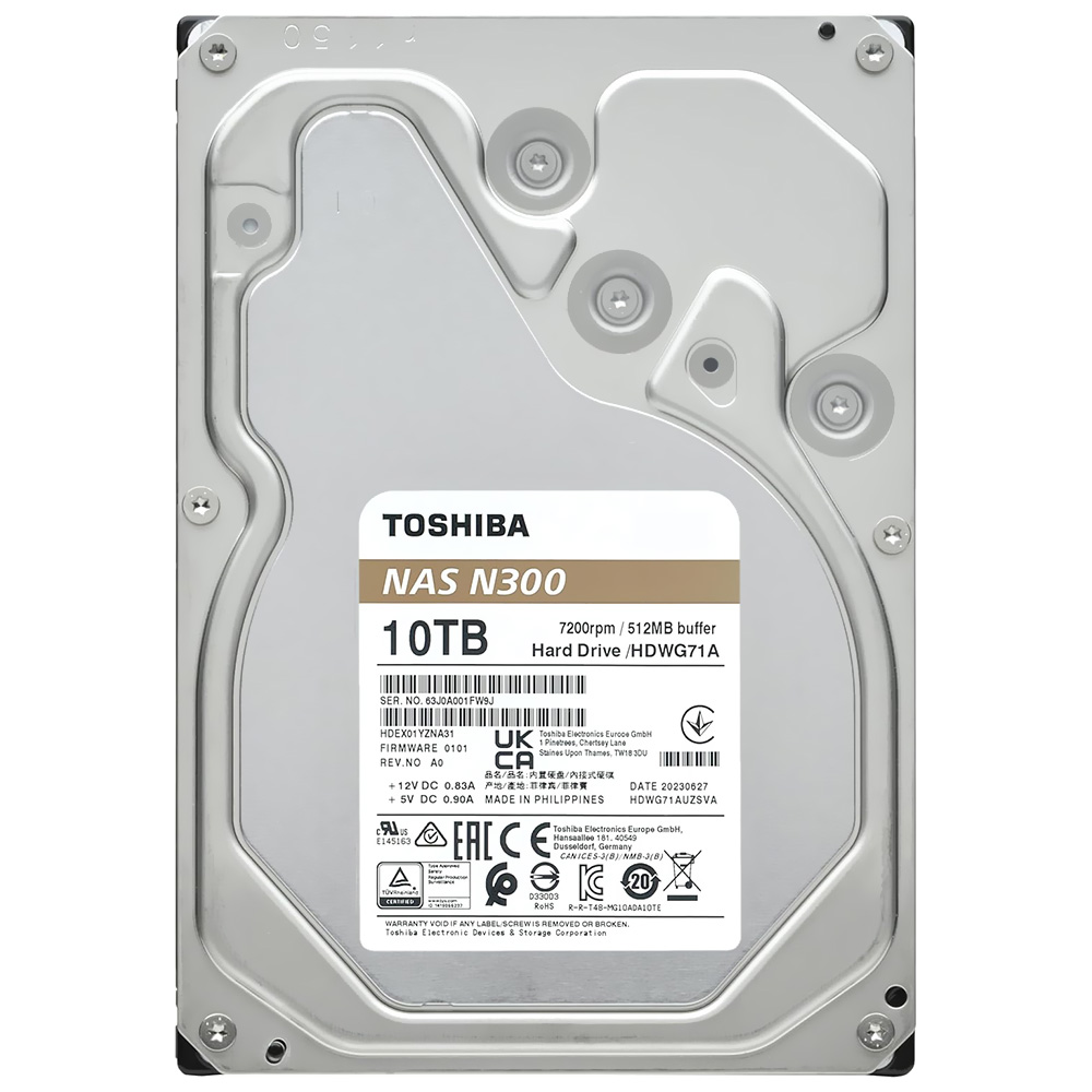 HD Toshiba 10TB N300 Nas 3.5" SATA 3 7200RPM - HDWG71AXZSTA