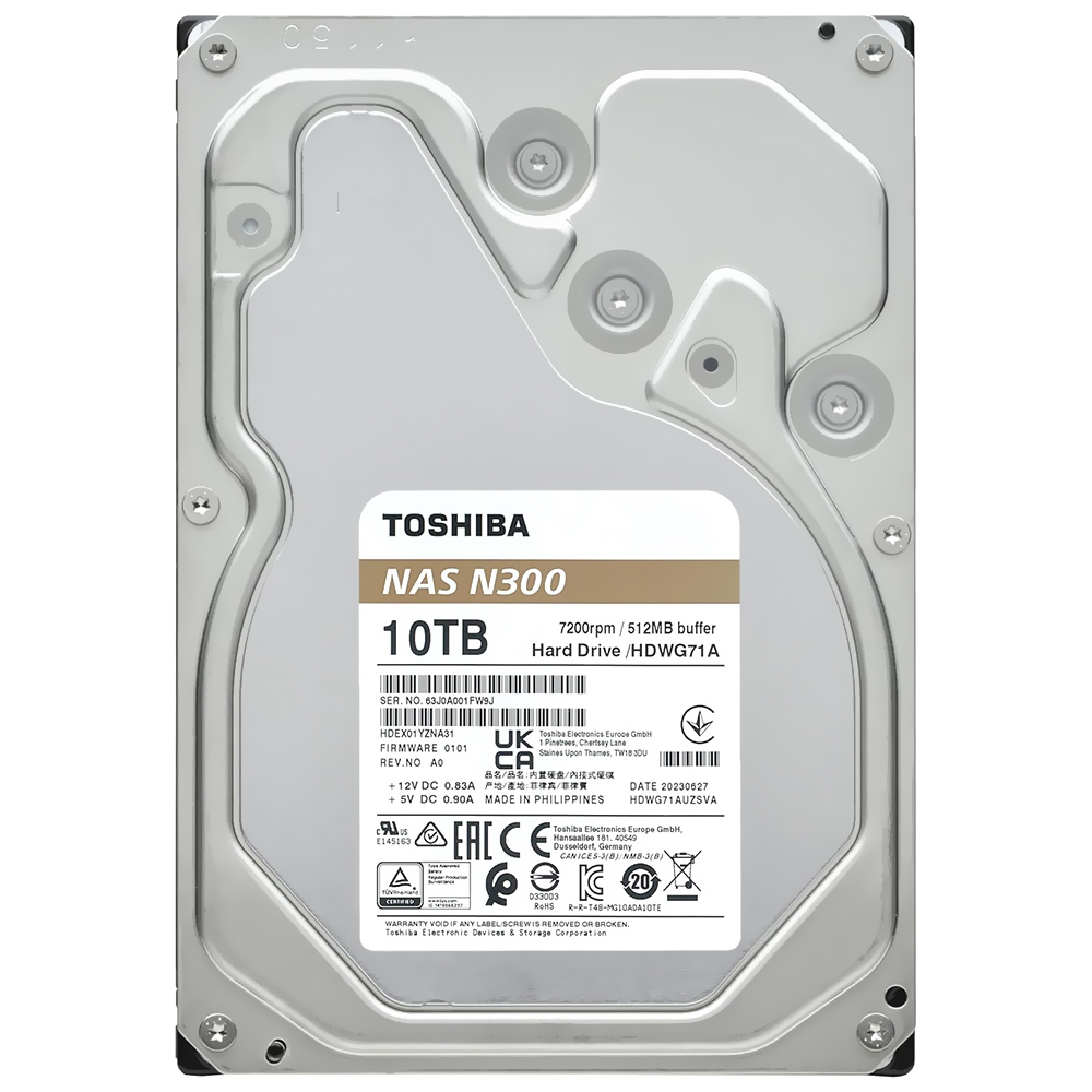 HD Toshiba 10TB N300 Nas 3.5" SATA 3 7200RPM - HDWG71AXZSTB