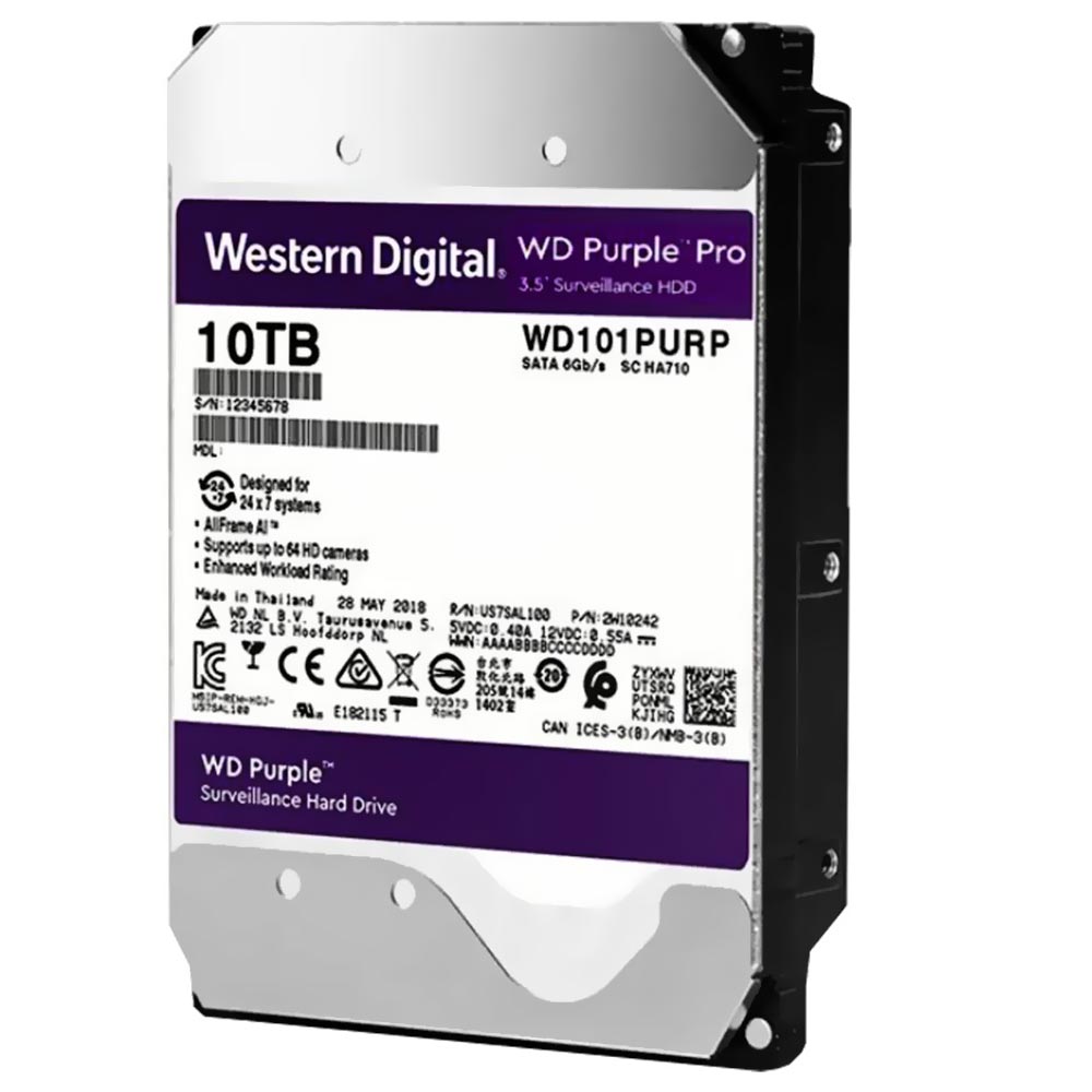 HD Western Digital 10TB WD Purple Pro 3.5" SATA 3 7200RPM -  WD101PURP (GARANTIA BR)