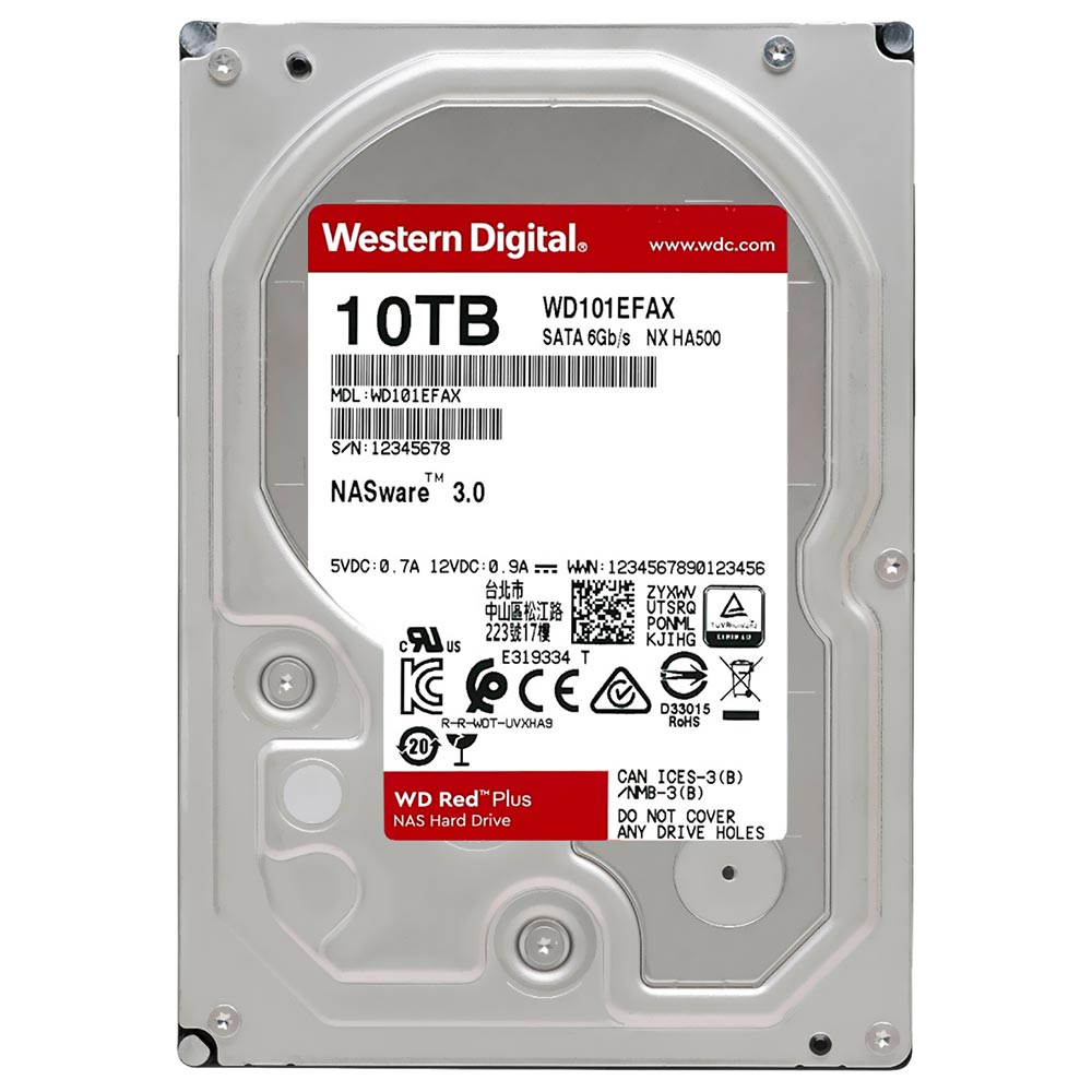 HD Western Digital 10TB WD Red Plus Nas SATA 3 7200RPM 3.5" - WD101EFBX (GARANTIA BR)