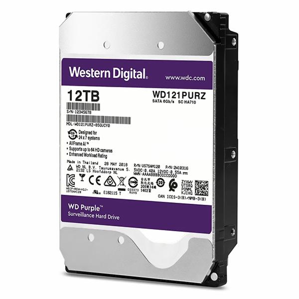 HD Western Digital 12TB WD Purple 3.5" SATA 3 5400RPM - WD121PURZ 