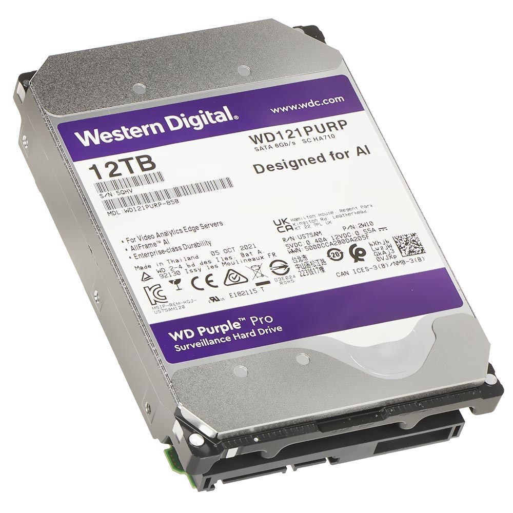 HD Western Digital 12TB WD Purple Pro 3.5" SATA 3 7200RPM - WD121PURP (GARANTIA BR)